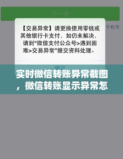 实时微信转账异常截图,微信转账显示异常怎么解除