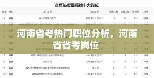 河南省考热门职位分析，河南省省考岗位 