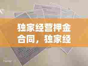 独家经营押金合同,独家经营合作协议