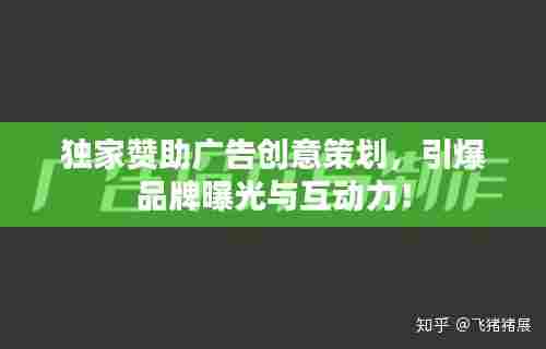 独家赞助广告创意策划,引爆品牌曝光与互动力!