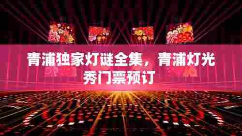 青浦独家灯谜全集,青浦灯光秀门票预订