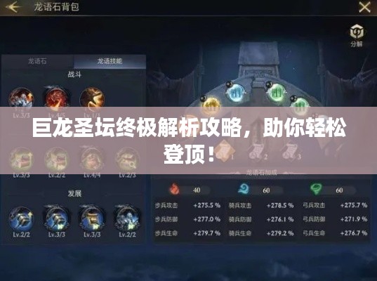 巨龙圣坛终极解析攻略,助你轻松登顶!