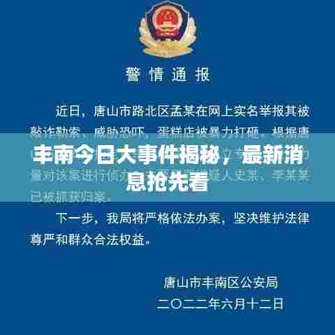 丰南今日大事件揭秘,最新消息抢先看