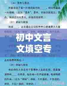 初中文言文填空专题训练的重要性与策略解析