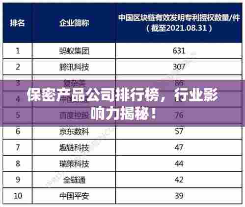 保密产品公司排行榜,行业影响力揭秘!
