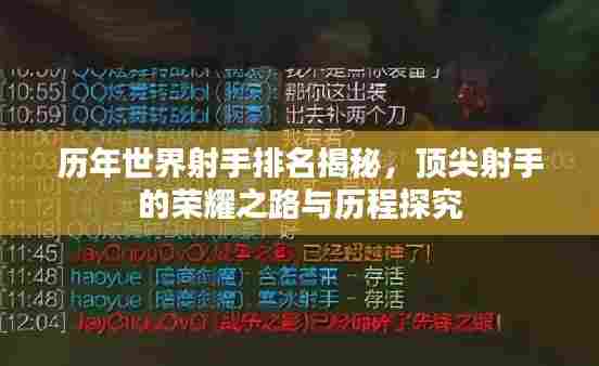 历年世界射手排名揭秘,顶尖射手的荣耀之路与历程探究