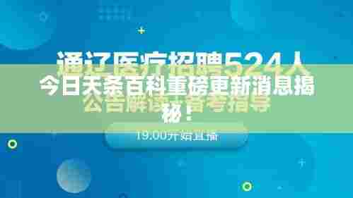 今日天条百科重磅更新消息揭秘！