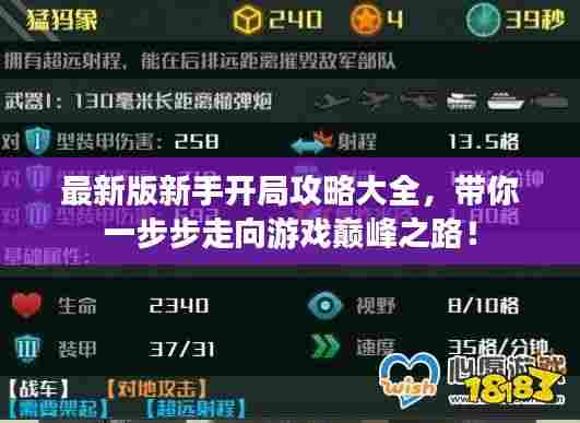 最新版新手开局攻略大全,带你一步步走向游戏巅峰之路!
