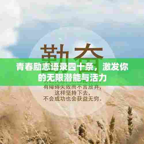 青春励志语录四十条,激发你的无限潜能与活力