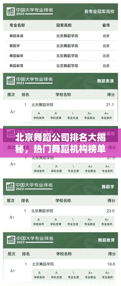 北京舞蹈公司排名大揭秘,热门舞蹈机构榜单揭晓!