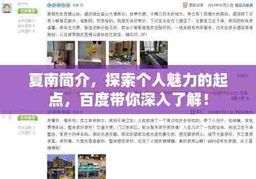 夏南简介，探索个人魅力的起点，百度带你深入了解！