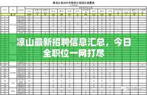 凉山最新招聘信息汇总,今日全职位一网打尽